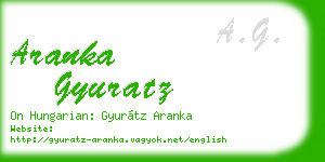aranka gyuratz business card